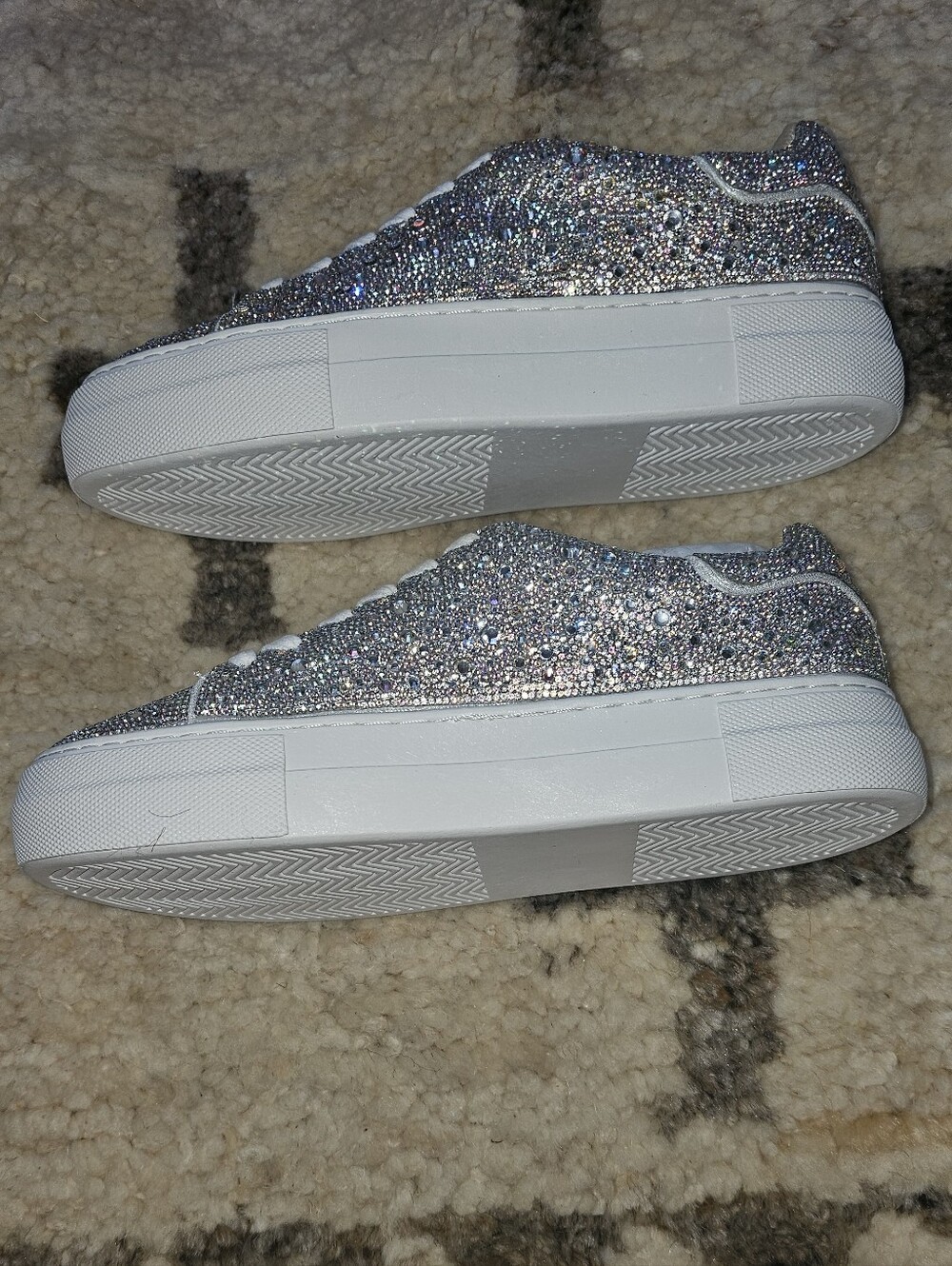 Betsey Johnson Silver Crystal Lace-Up Sneakers - Picture 9 of 12